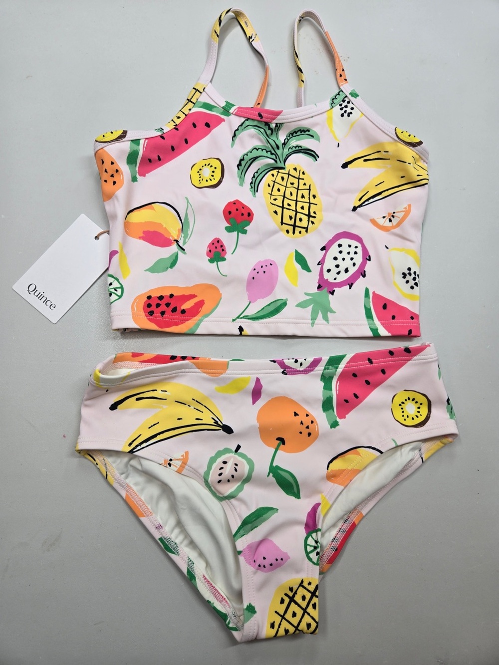 NWT QUINCE Tankini and Long Sleeve Raglan Rash Guard Set Sz 10 Fruit Punch 8056 - Picture 4 of 14